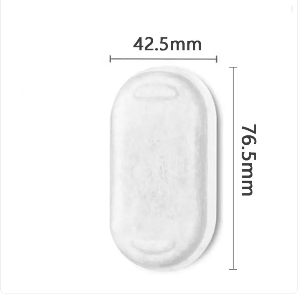 Stainless steel pet water fountain, top-down view of water flow