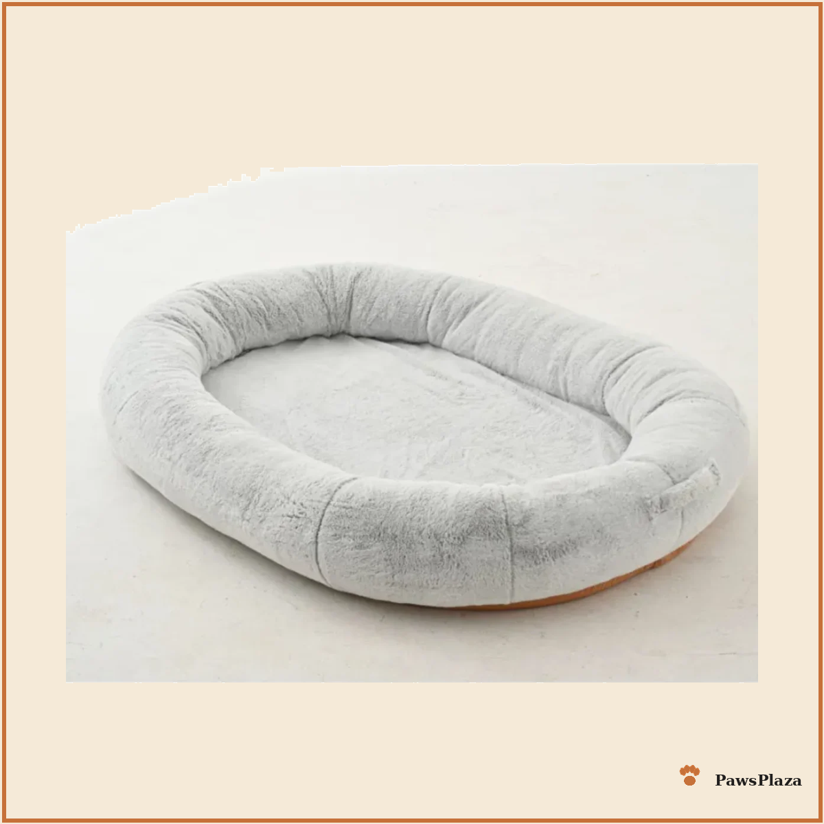 PawsPlaza oversized human-dog bed, grey, full product view