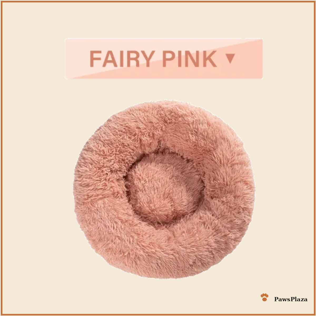 PawsPlaza calming donut bed, fairy pink, full product view