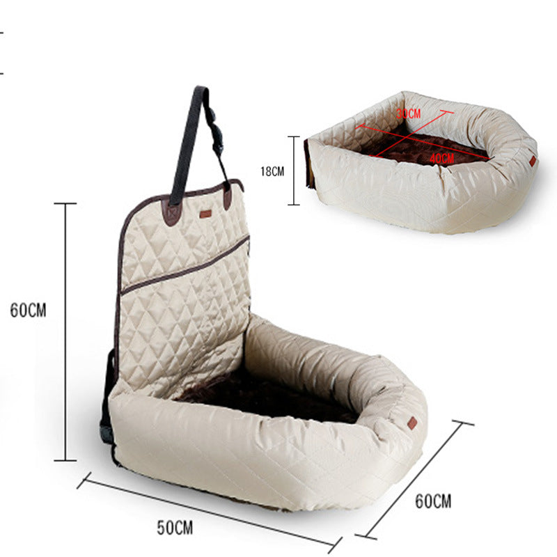 Waterproof Dog Car Seat Bed with Thick Cushion