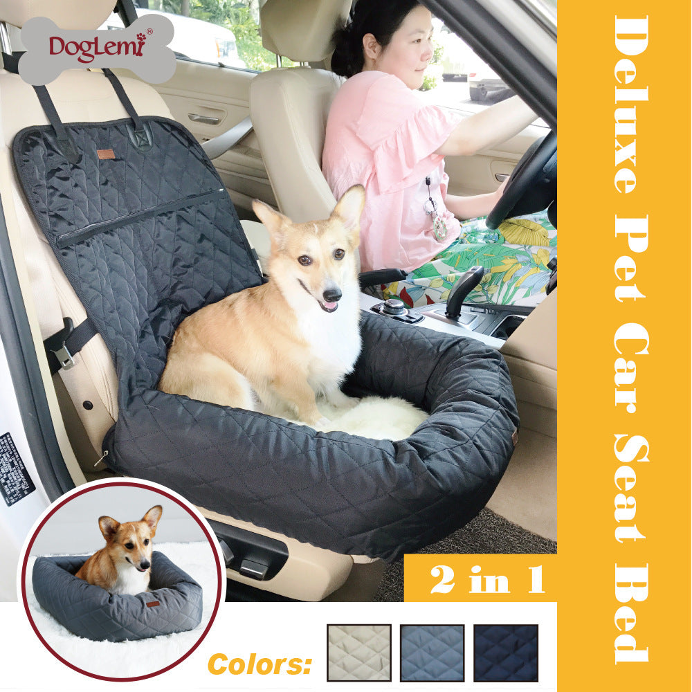 Waterproof Dog Car Seat Bed with Thick Cushion